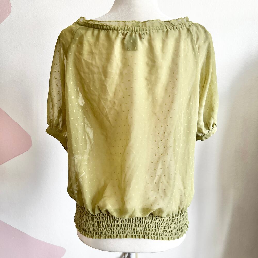 Vintage Sheer Peasant Top,‎ Y2K Cottagecore Whimsical Feminine Large - Picture 2 of 5